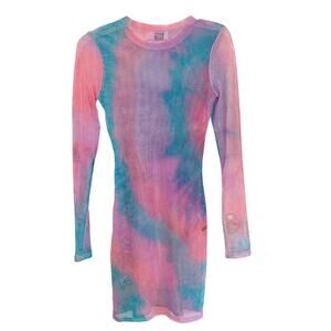 Tiger Mist Pastel Tie Dye Mesh Bodycon Mini Dress Small